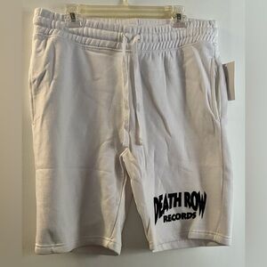 Fashion Nova Death Row Records Men White Fleece Shorts